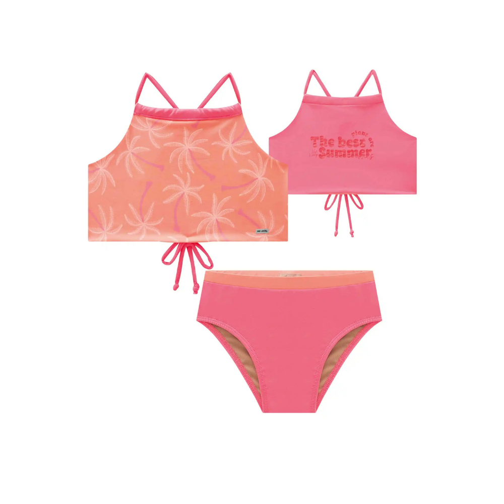 Vic & Vicky | Conjunto de Bikini Top Reversible Para Niñas