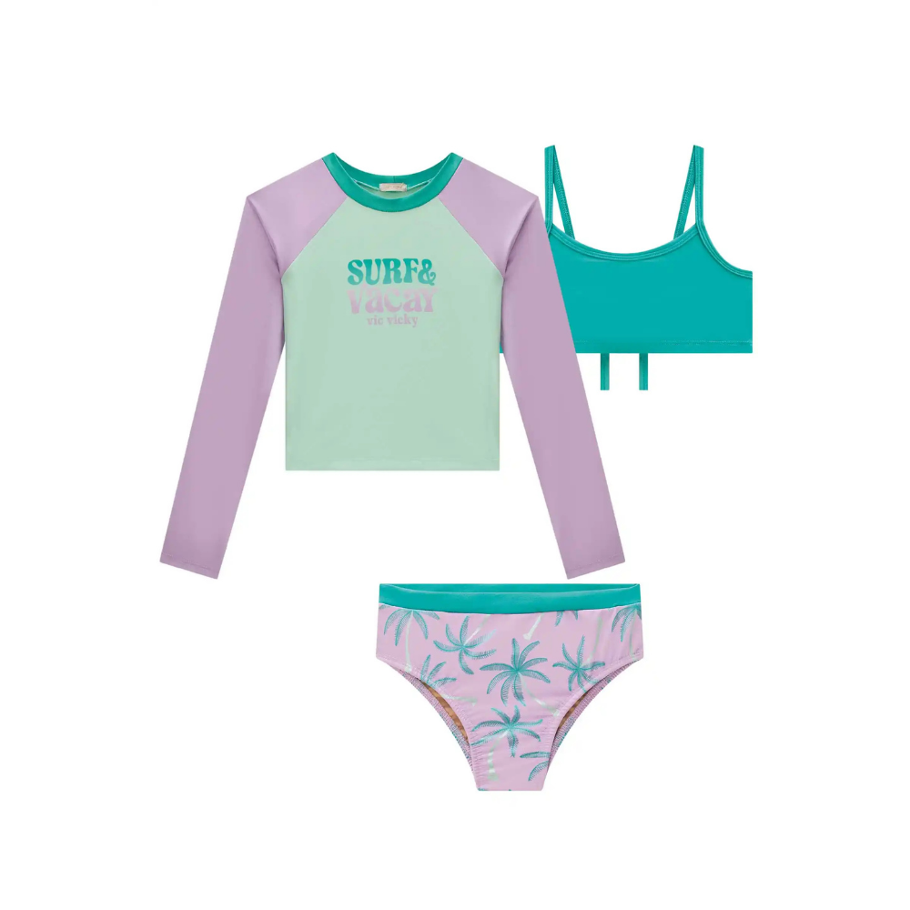 Vic & Vicky | Traje de Baño Manga Larga Para Niñas