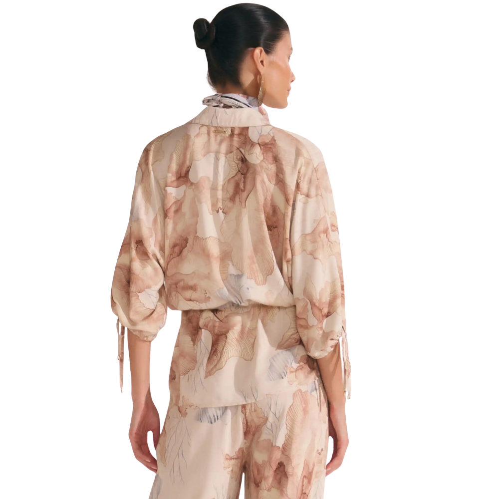 Linzzi | Camisa de Crepé de Satén con Impresión Digital para Dama
