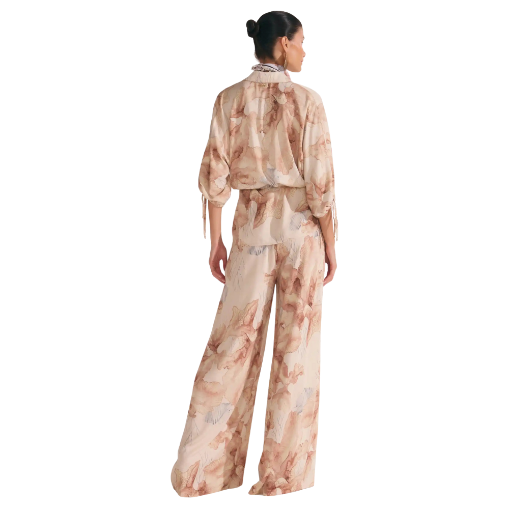 Linzzi | Camisa de Crepé de Satén con Impresión Digital para Dama