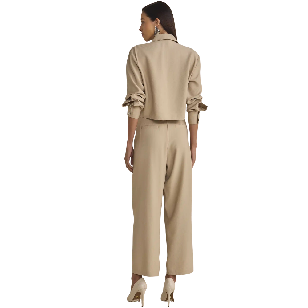 Linzzi | Camisa Corta en Tela Estilo Sastre para Dama