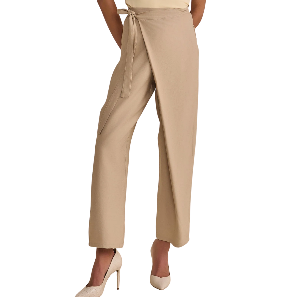 Linzzi | Pantalones Asimétricos en Tela Estilo Sastrería para Dama