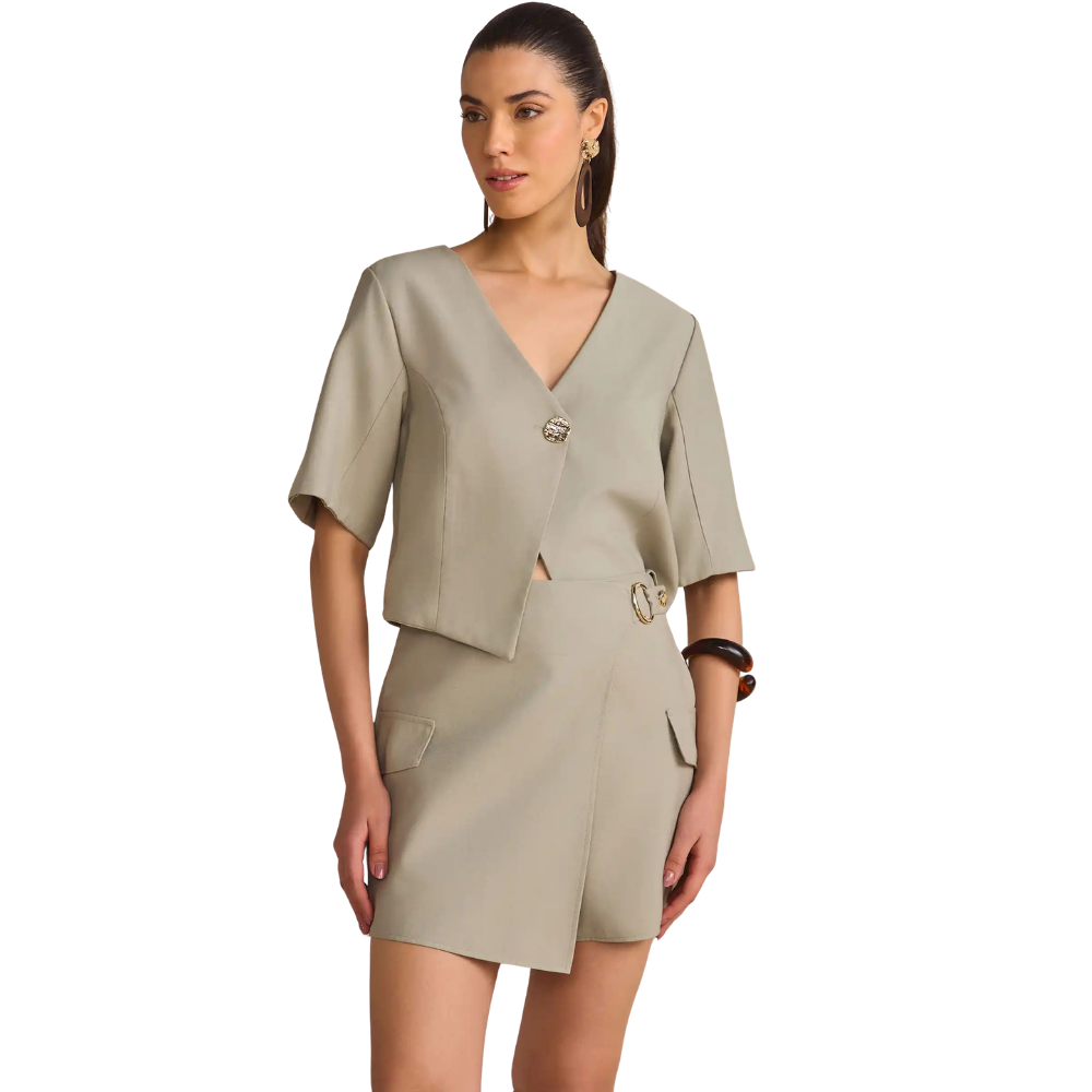 Linzzi | Falda Shorts en tela Estilo de Sastrería para Dama