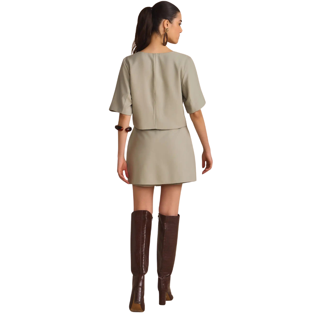 Linzzi | Falda Shorts en tela Estilo de Sastrería para Dama