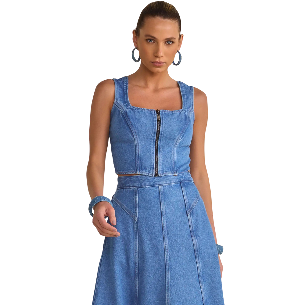 Linzzi | Blusa sin Mangas en Vaqueros para Dama