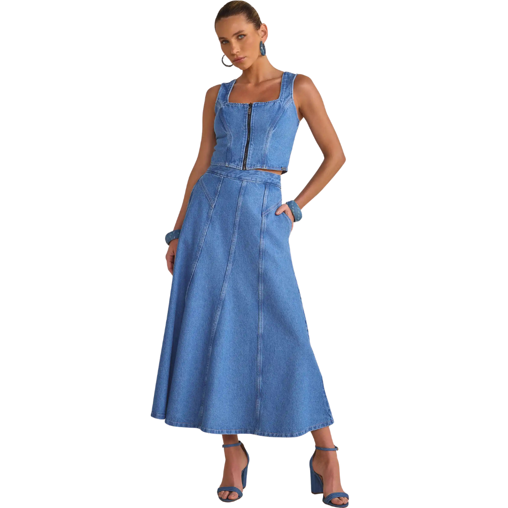 Linzzi | Blusa sin Mangas en Vaqueros para Dama