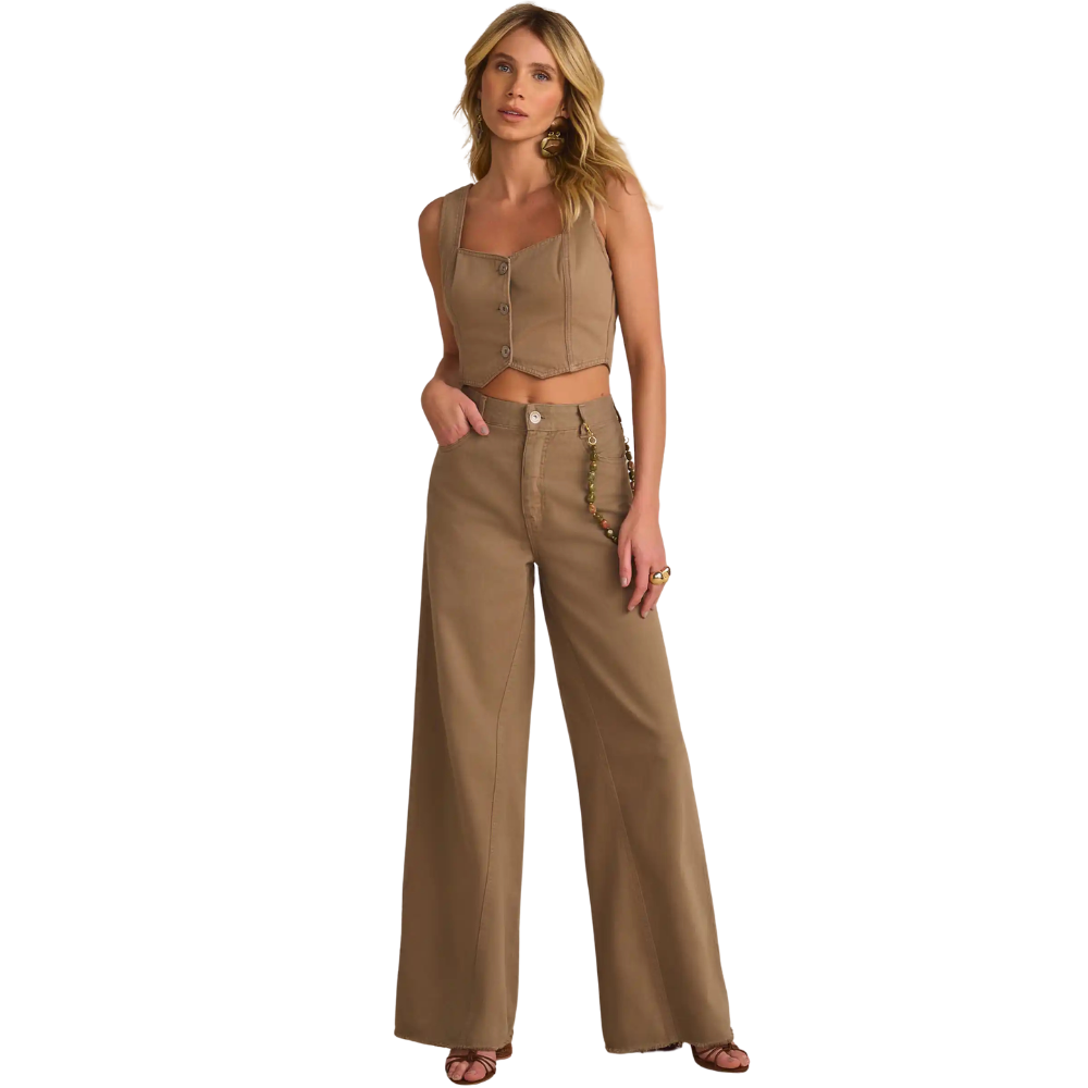 Linzzi | Pantalones Rectos en Sarga para Dama