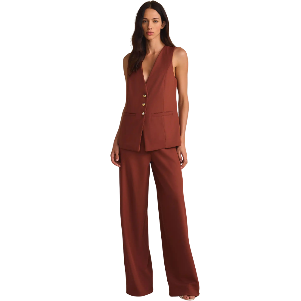 Linzzi | Pantalón Sastrero Wide-Leg de Tiro Alto para Dama