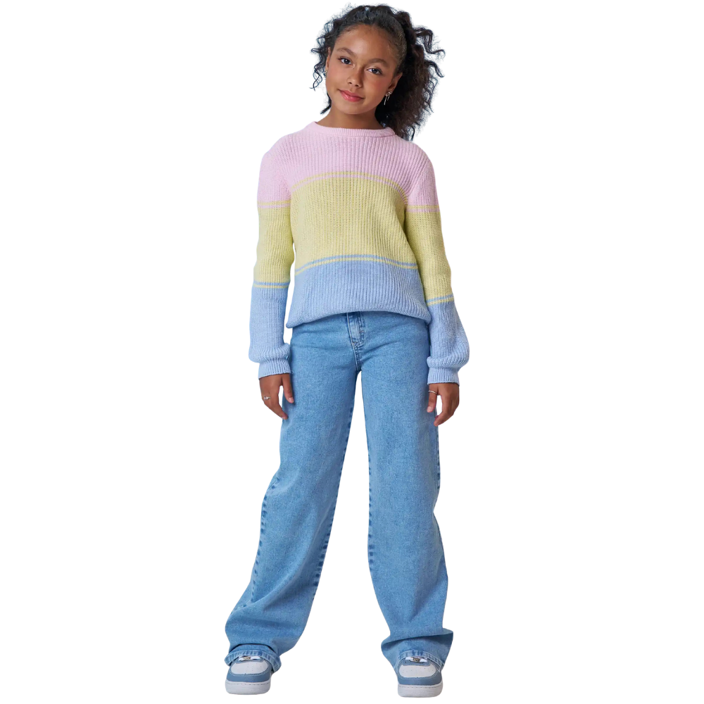 Vic Vicky | Pantalón Jeans Wide Leg de Tiro Alto para Niña