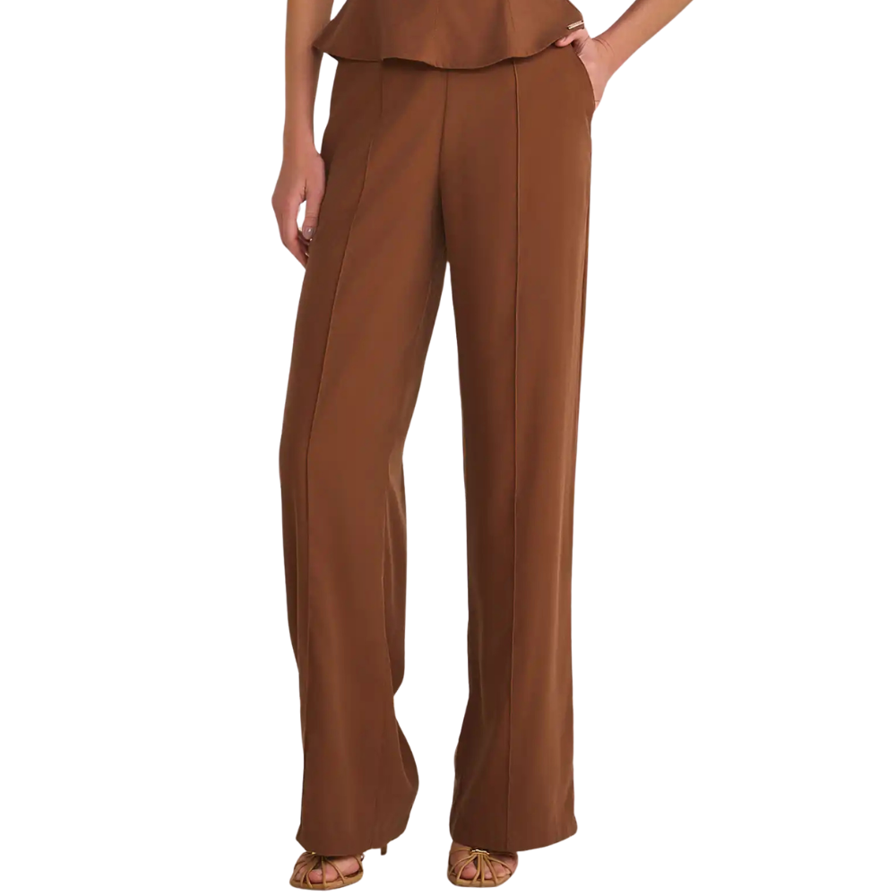 Linzzi | Pantalones Rectos en Tela Estilo Sastrería para Dama