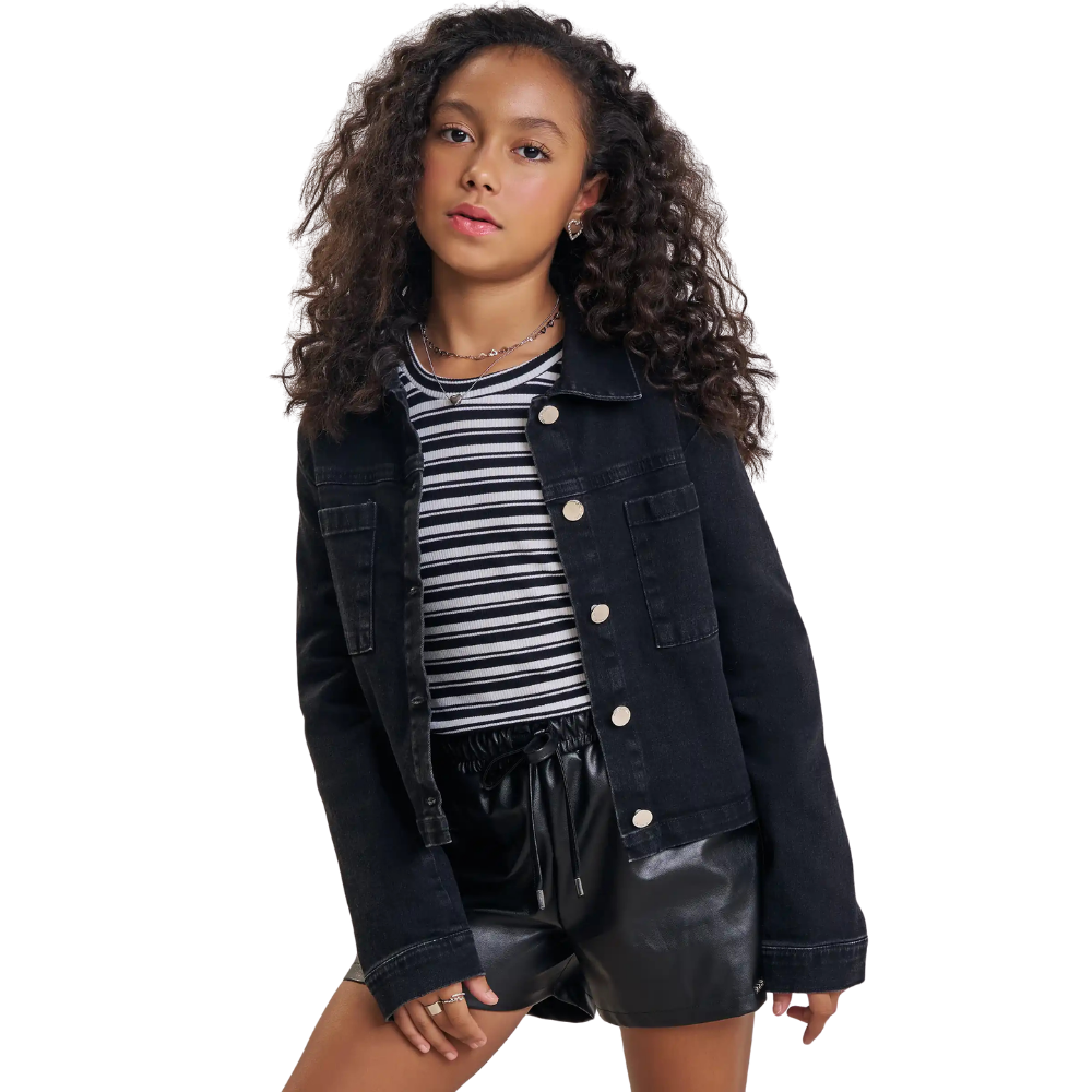 Vic Vicky | Chaqueta Denim Corta en Lavado Oscuro para Niña