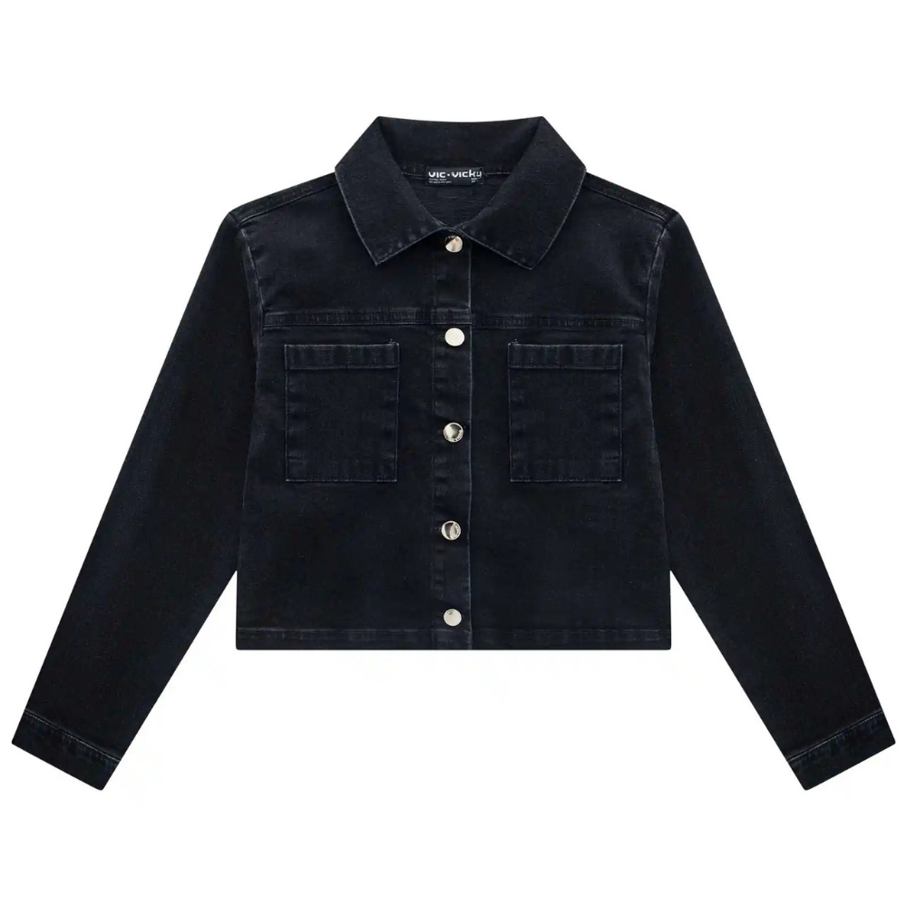 Vic Vicky | Chaqueta Denim Corta en Lavado Oscuro para Niña