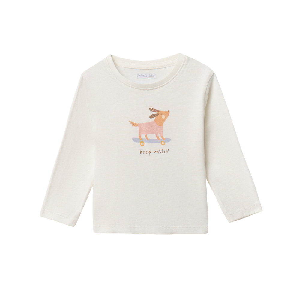 Sfera | Camiseta Manga Larga Con Gráfico Delantero
