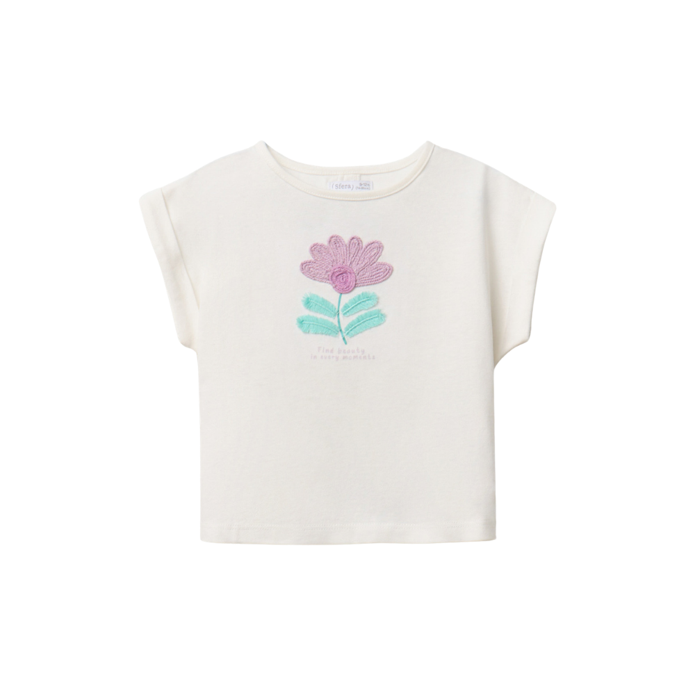 Sfera | Camiseta de Flor con Flecos para Niña
