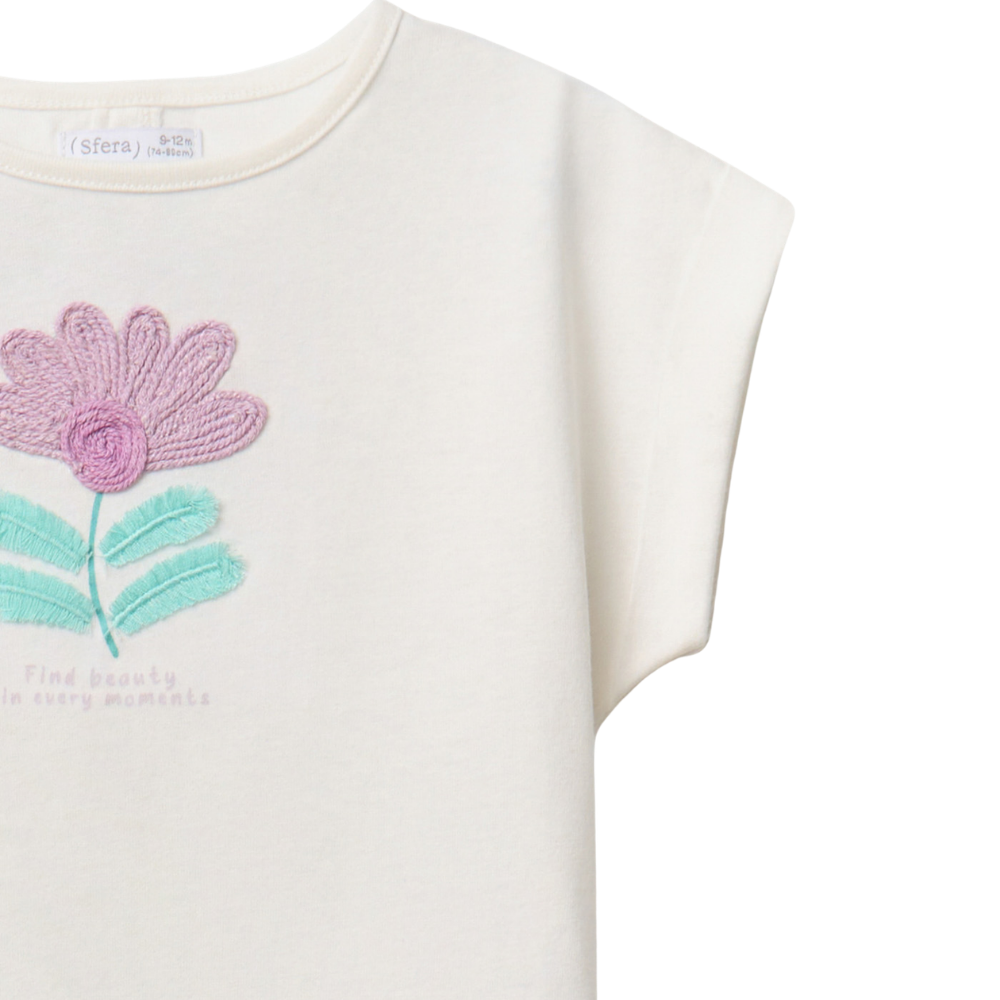 Sfera | Camiseta de Flor con Flecos para Niña