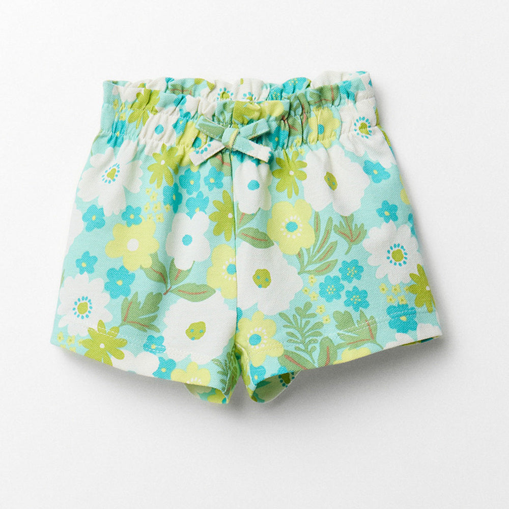 Sfera short de piqué de algodón con estampado floral