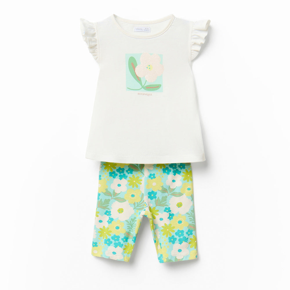 Sfera conjunto de camiseta y legging floral para niña