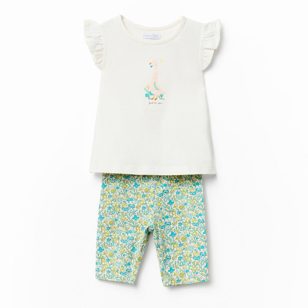 Sfera Conjunto de camiseta y legging floral para niña
