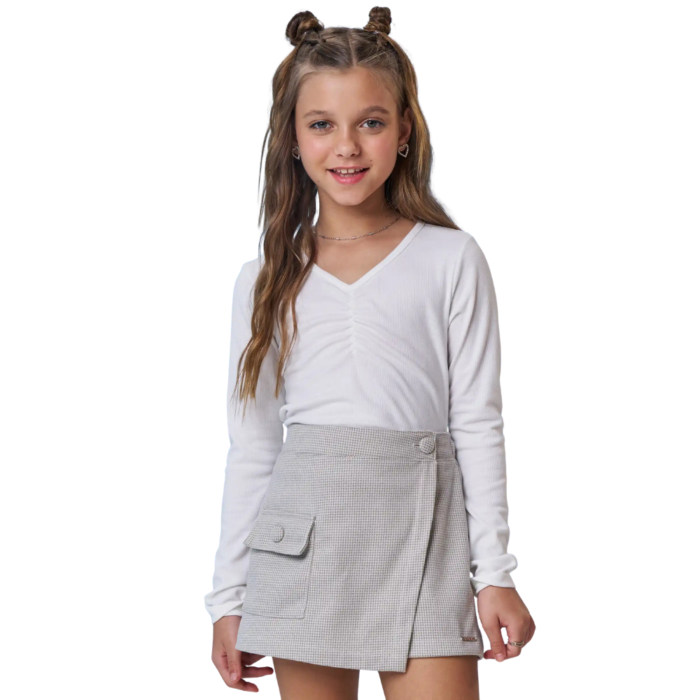 Vic Vicky | Blusa Manga Larga en Textura Acanalada para Niña