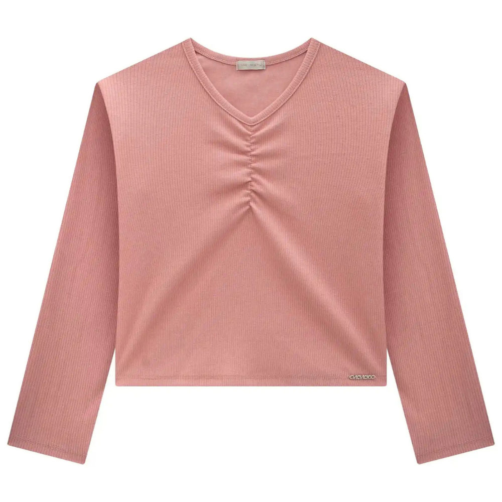 Vic Vicky | Blusa Manga Larga en Textura Acanalada para Niña