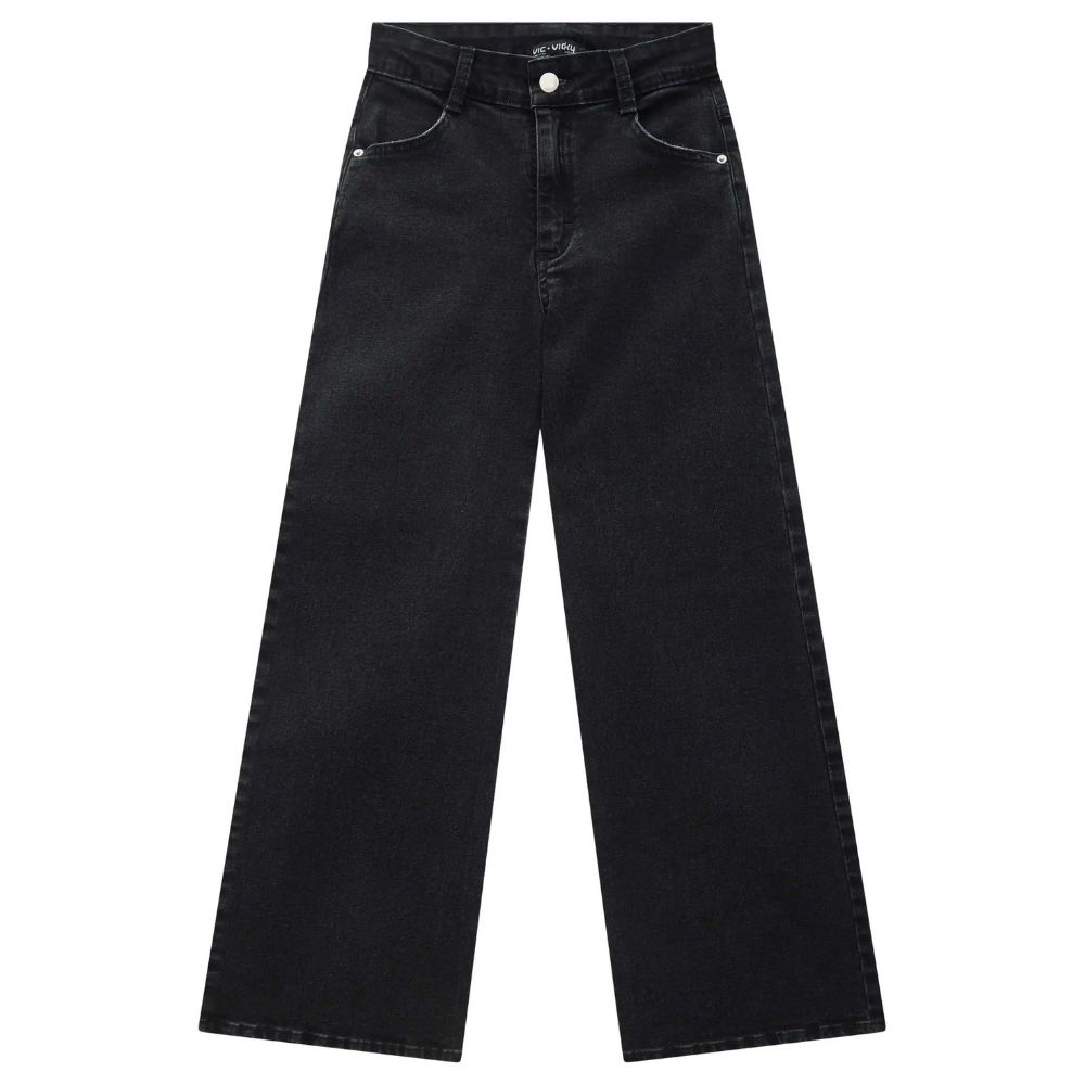 Vic Vicky | Pantalón Jeans Wide Leg en Lavado Oscuro para Niña