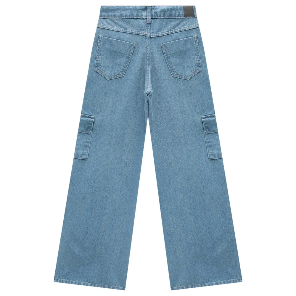 Vic Vicky | Pantalón Jeans Wide Leg Estilo Cargo para Niña