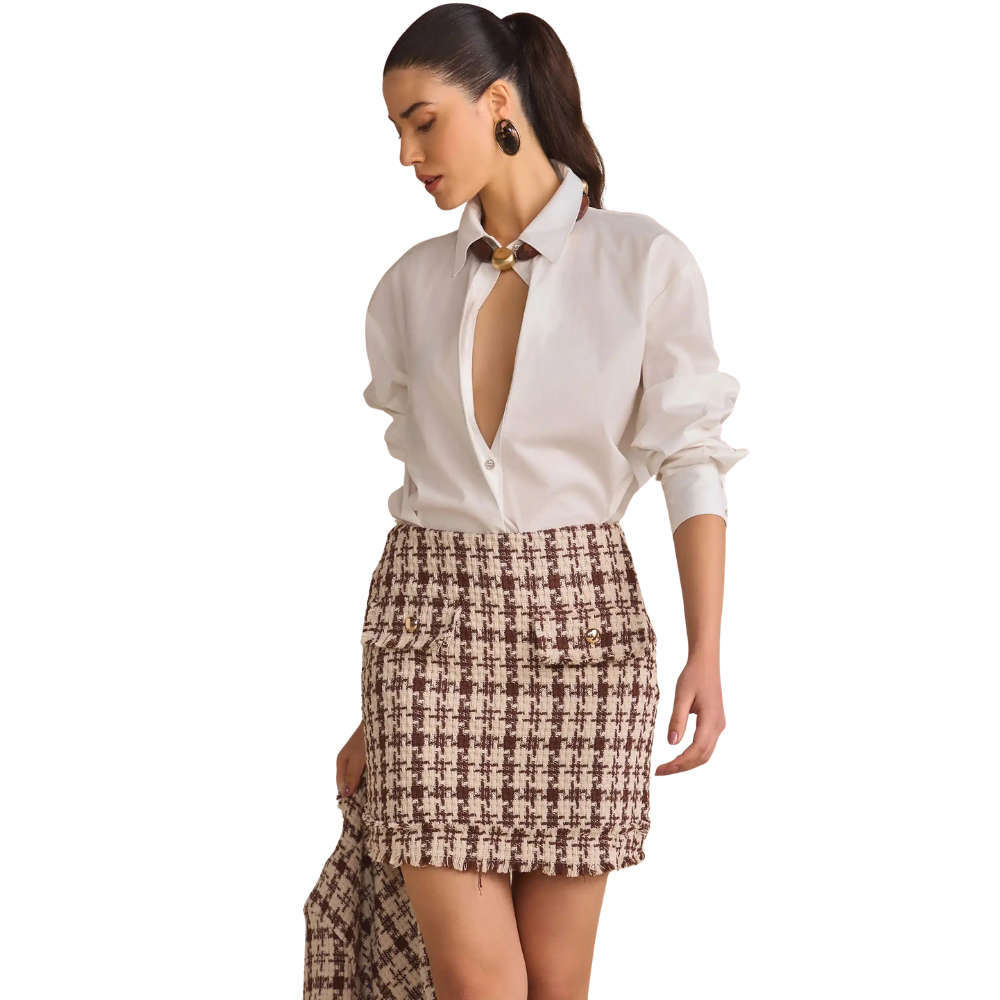 Linzzi | Camisa Tradicional de Tricolina con Elastano para Dama