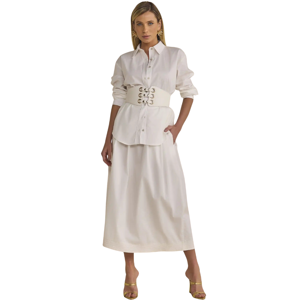 Linzzi | Camisa Tradicional de Tricolina con Elastano para Dama