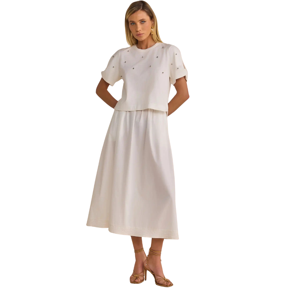 Linzzi | Falda Maxi Midicon Elastano y Forro de Pantalones Cortos Dama