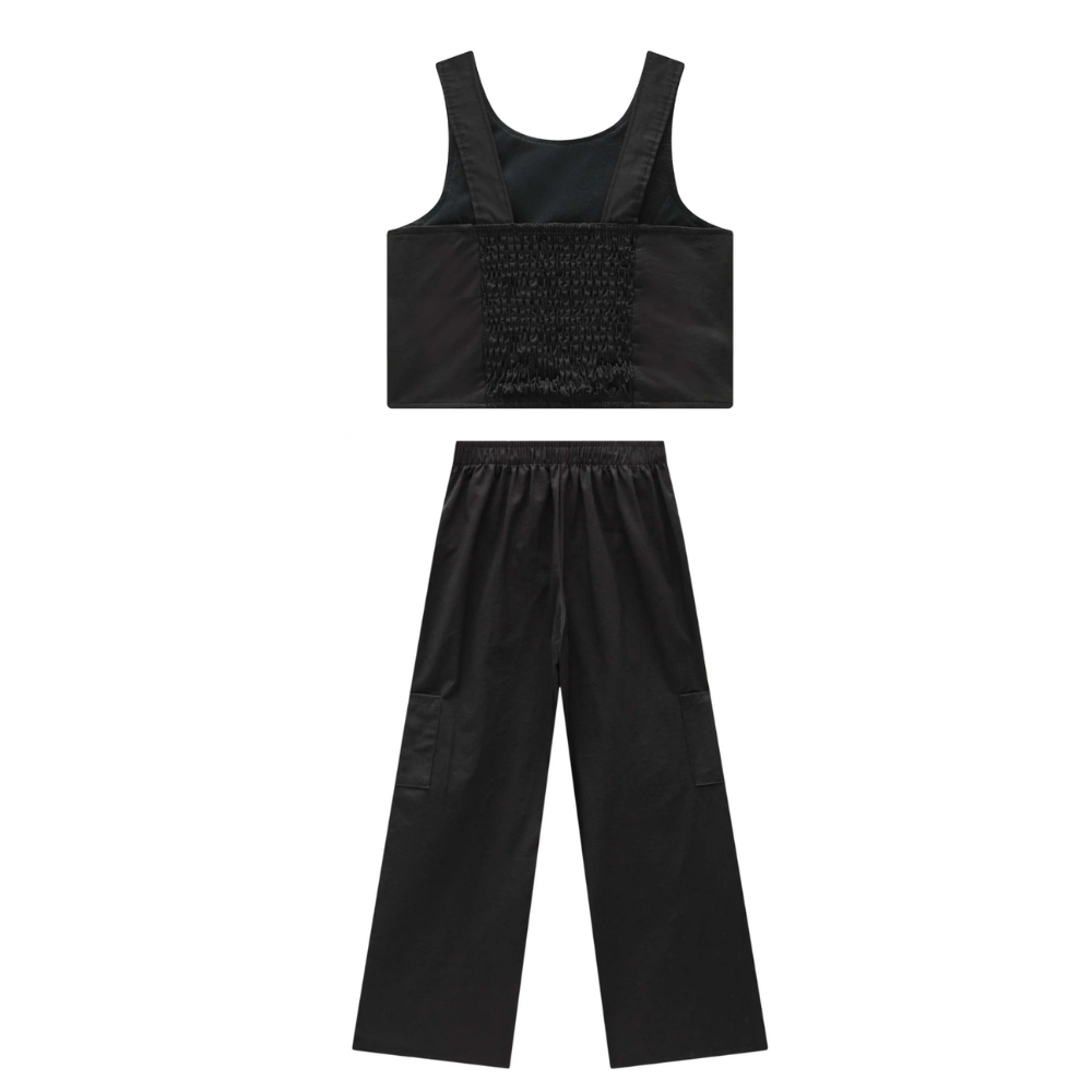 Vic Vicky | Conjunto Two-Piece de Top y Pantalón Cargo para Niña
