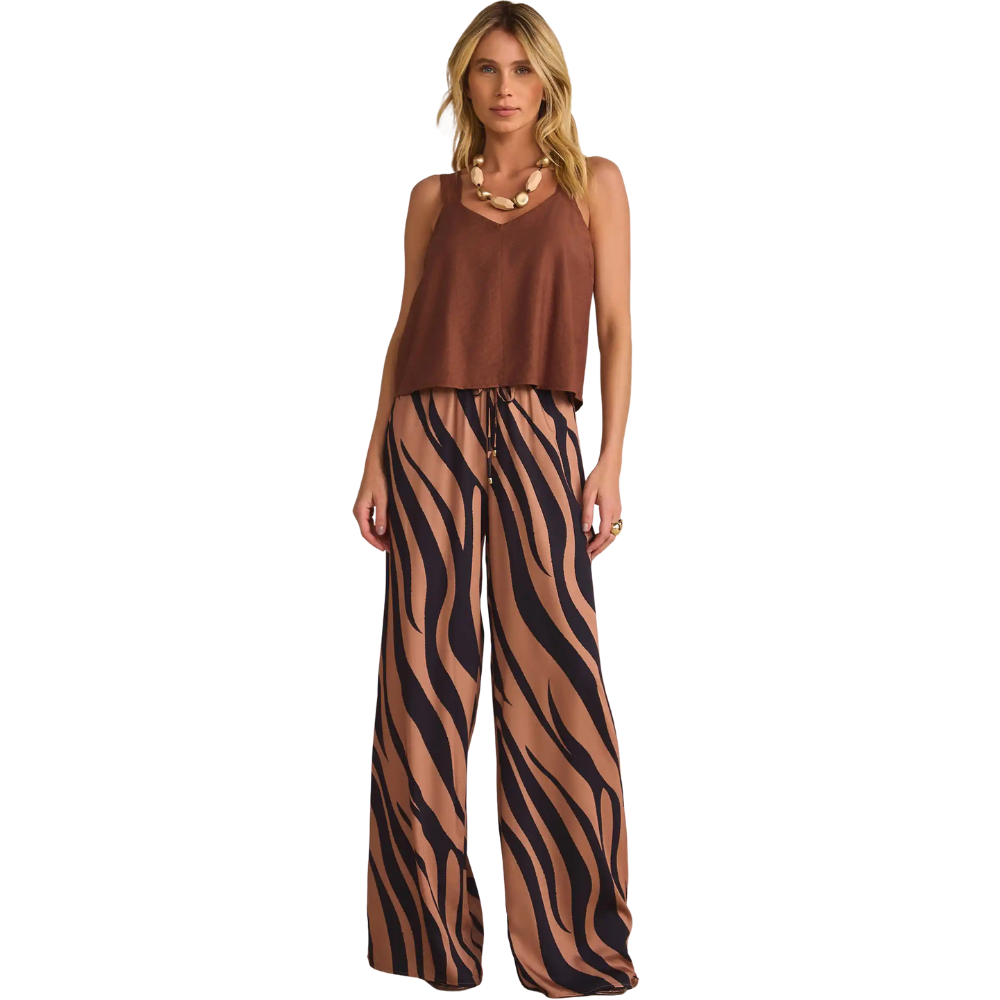 Linzzi | Blusa sin Mangas en Cruged Crepe para Dama
