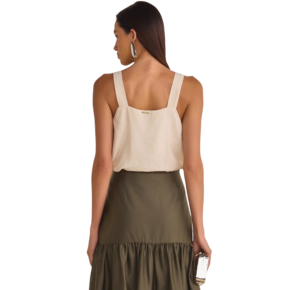 Linzzi | Blusa sin Mangas en Cruged Crepe para Dama