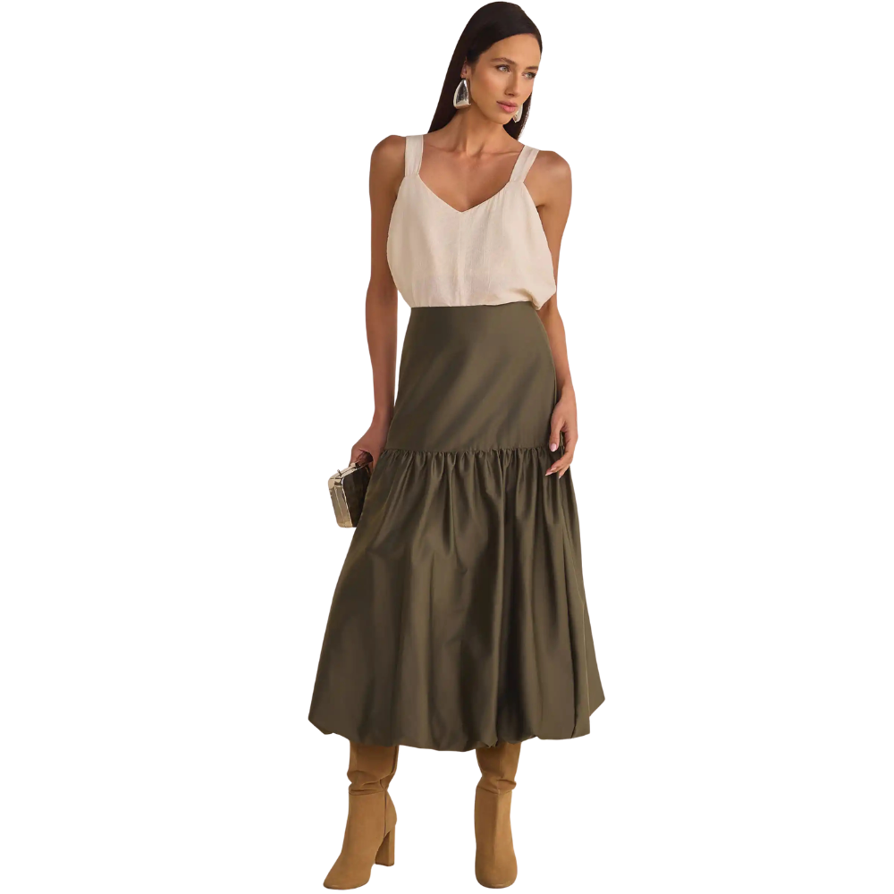 Linzzi | Blusa sin Mangas en Cruged Crepe para Dama