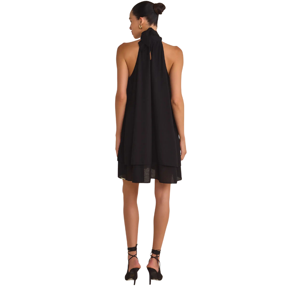 Linzzi | Vestido de Escote Jacquard a Rayas con Faja de Cinturón para Dama