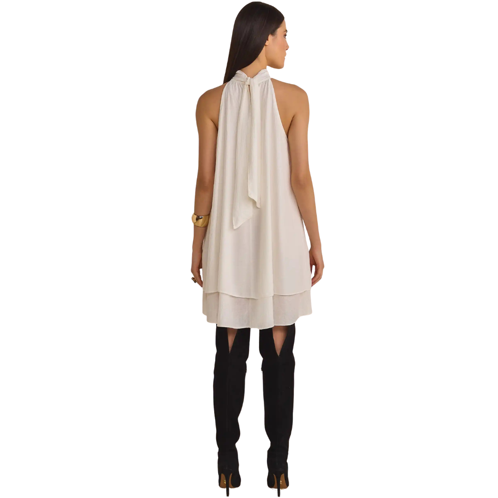 Linzzi | Vestido de Escote Jacquard a Rayas con Faja de Cinturón para Dama