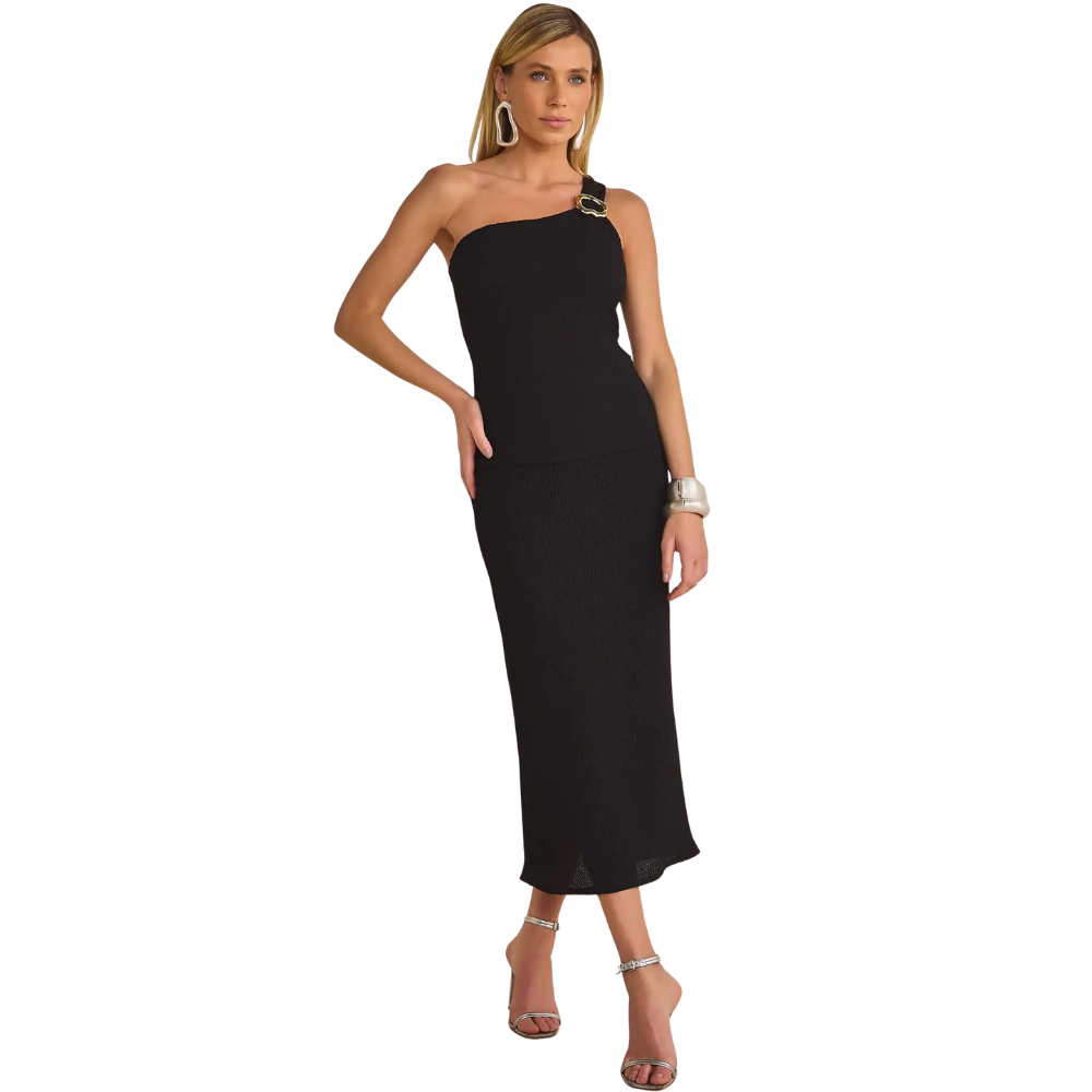 Linzzi | Falda Midi Maxi en Tela Elástica de Pana para Dama