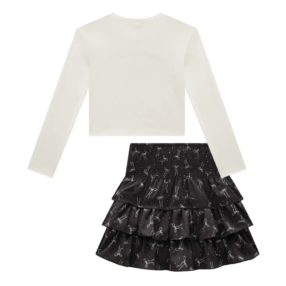 Vic Vicky | Conjunto de Blusa Crop y Falda con Vuelos para Niña
