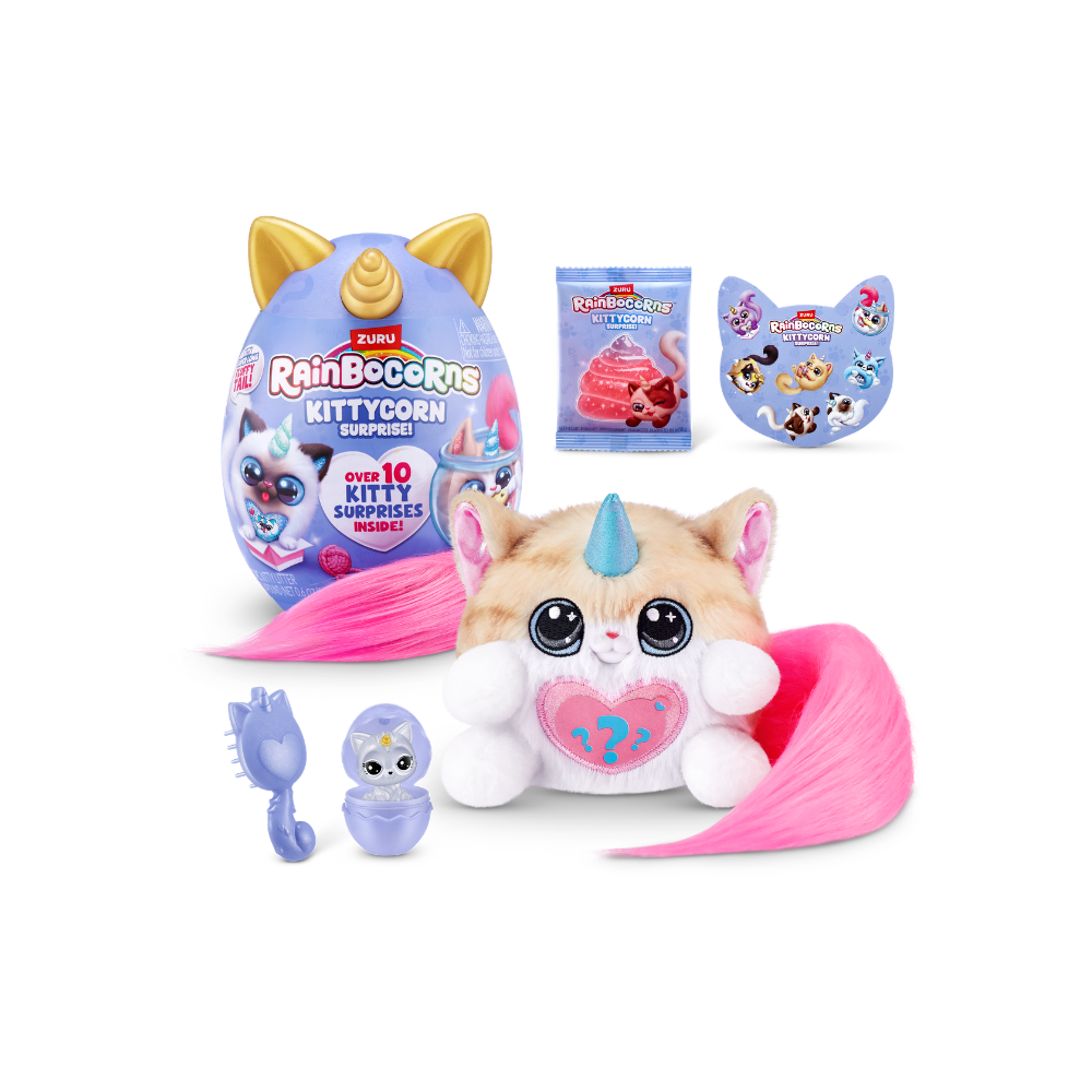 Rainbocorns | Kittycorn Surprise serie 3 de ZURU, juguete de peluche, peluche coleccionable, slime, huevos sorpresa para niñas