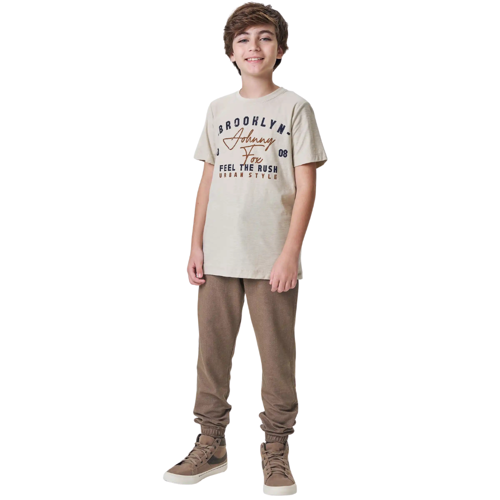 Johnny Fox | Pantalón Jogger de Felpa Texturizada para Niño