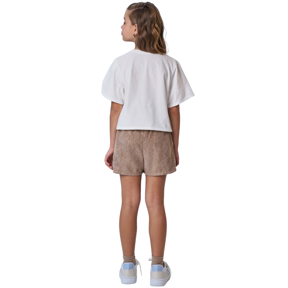 Vic Vicky | Blusa Crop con Silueta de Corazón Dorado para Niña