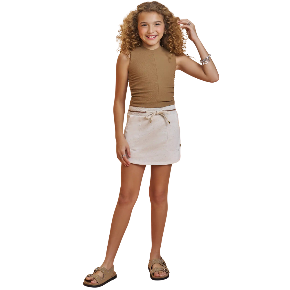 Vic Vicky | Conjunto de Top de Punto y Falda Deportiva para Niña