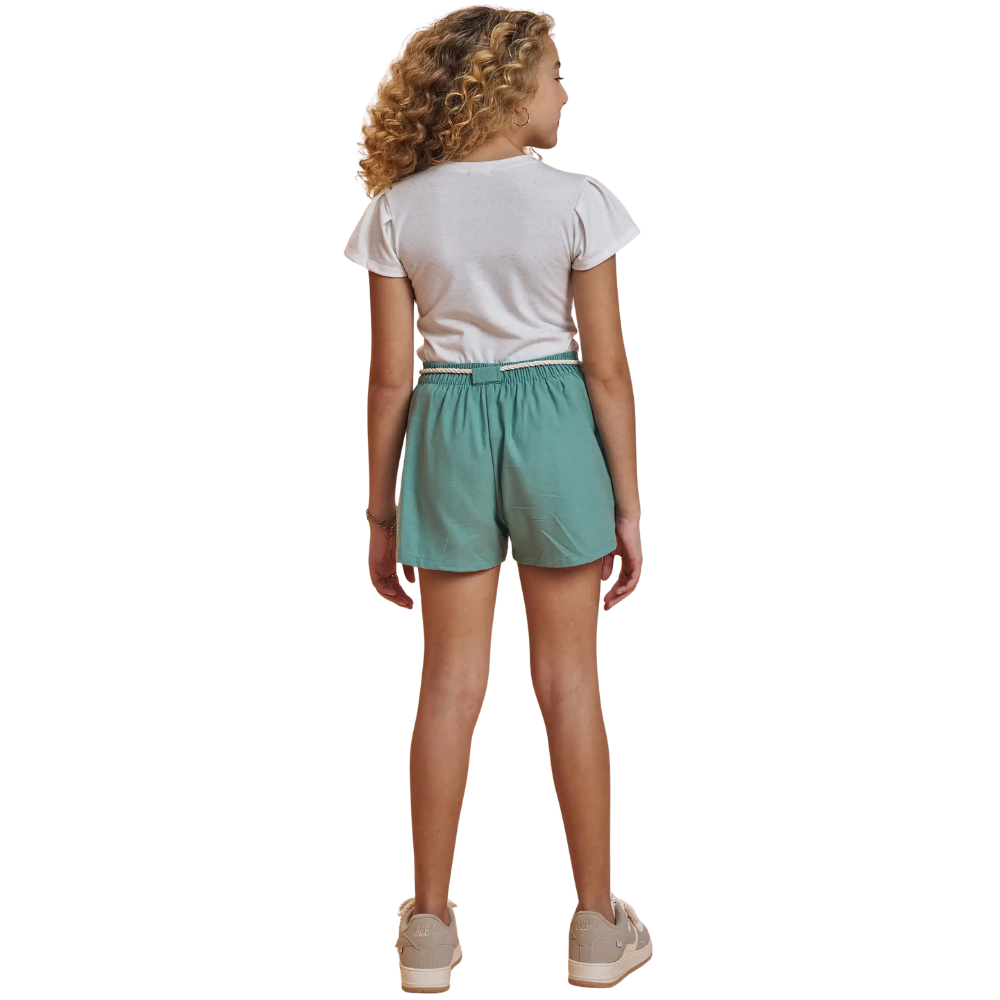Vic Vicky | Conjunto Blusa con Mangas de Volante y Short para Niña