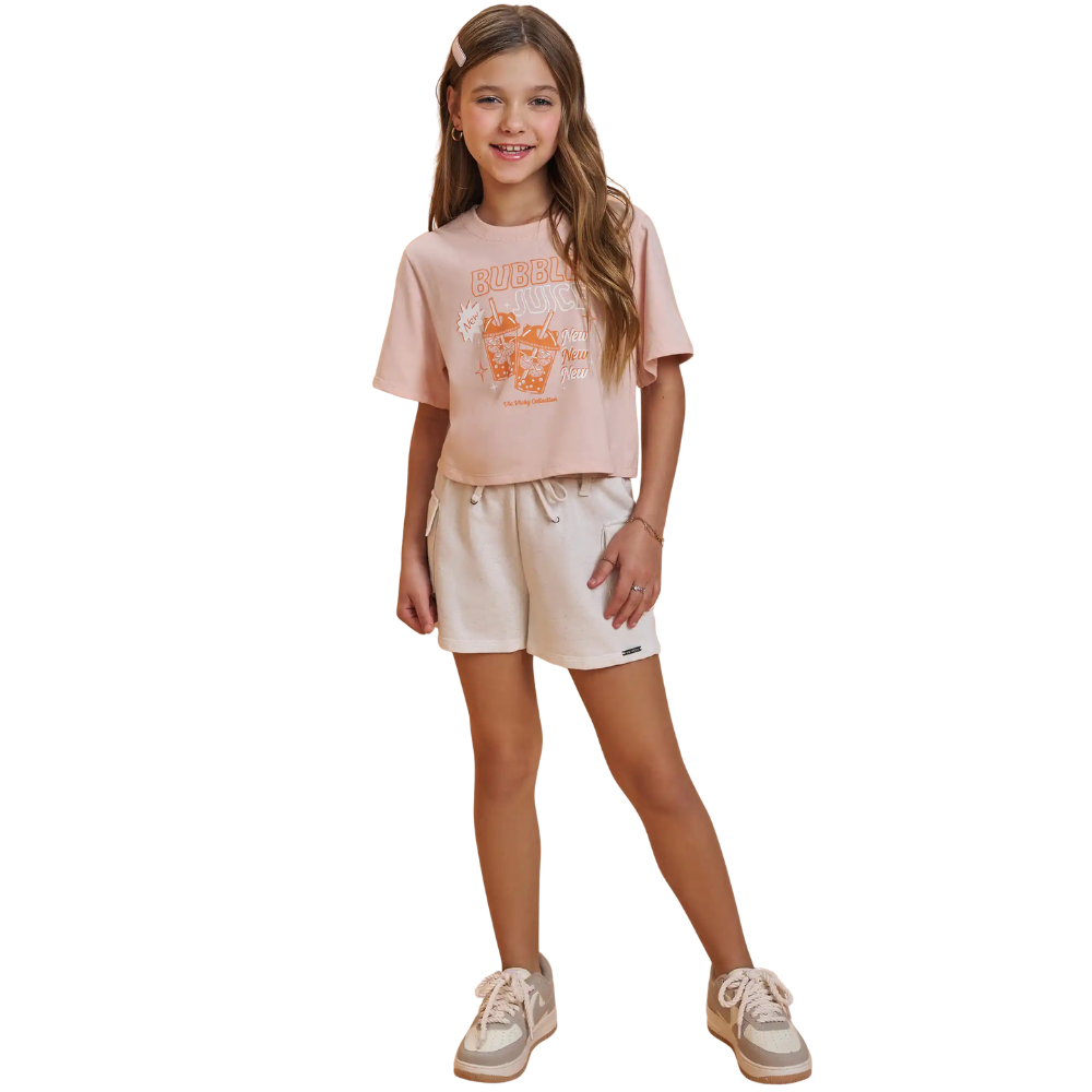 Vic Vicky | Conjunto de Blusa Crop y Short Cargo para Niña