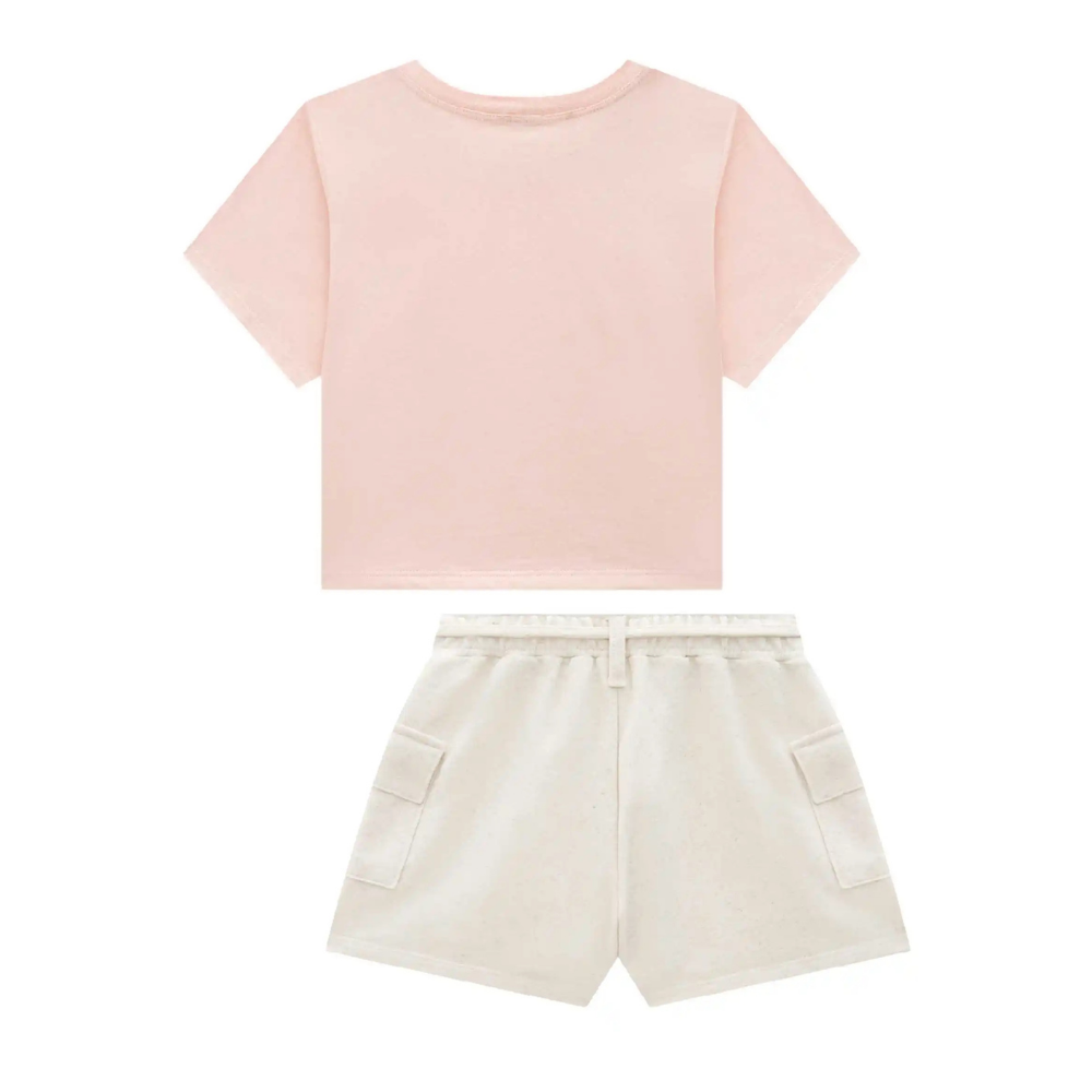 Vic Vicky | Conjunto de Blusa Crop y Short Cargo para Niña