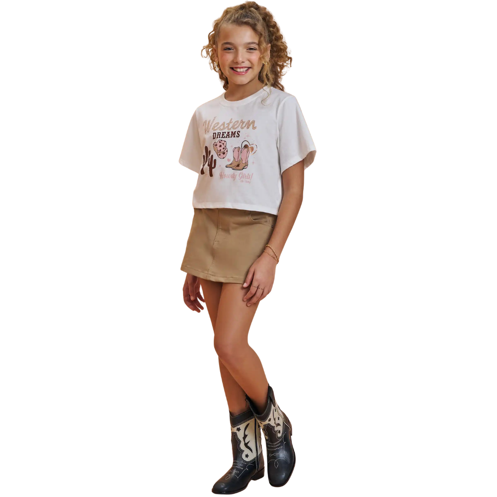 Vic Vicky | Conjunto de Blusa Crop y Falda Short para Niña