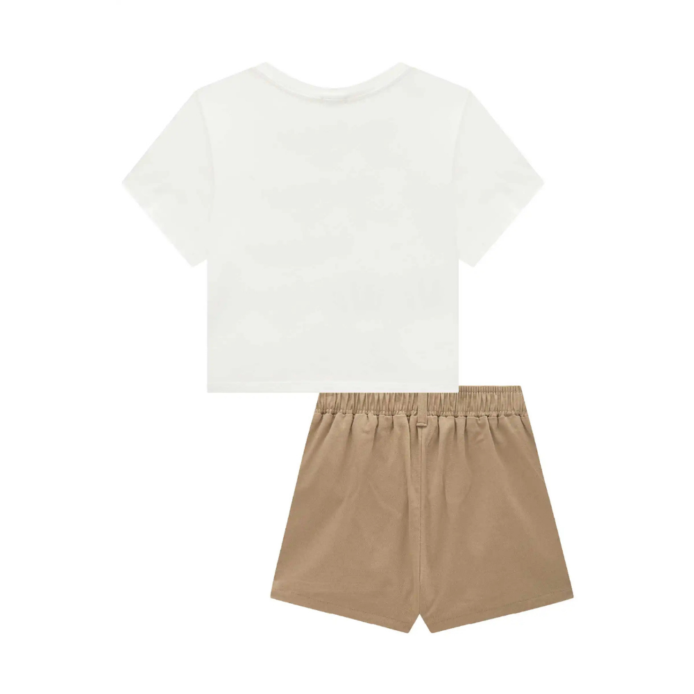 Vic Vicky | Conjunto de Blusa Crop y Falda Short para Niña