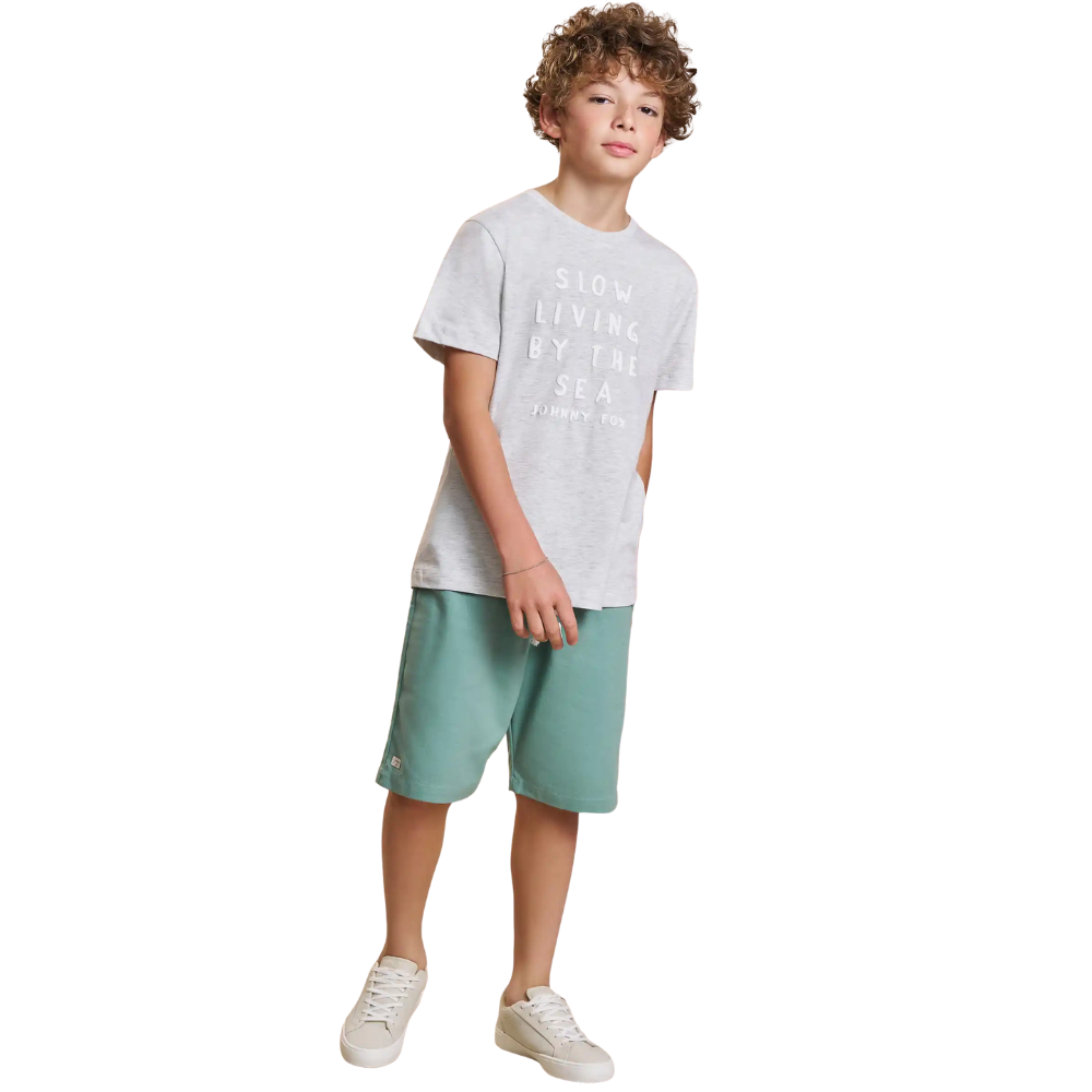 Johnny Fox | Conjunto de Camiseta Jaspeada y Bermuda Ligera para Niño