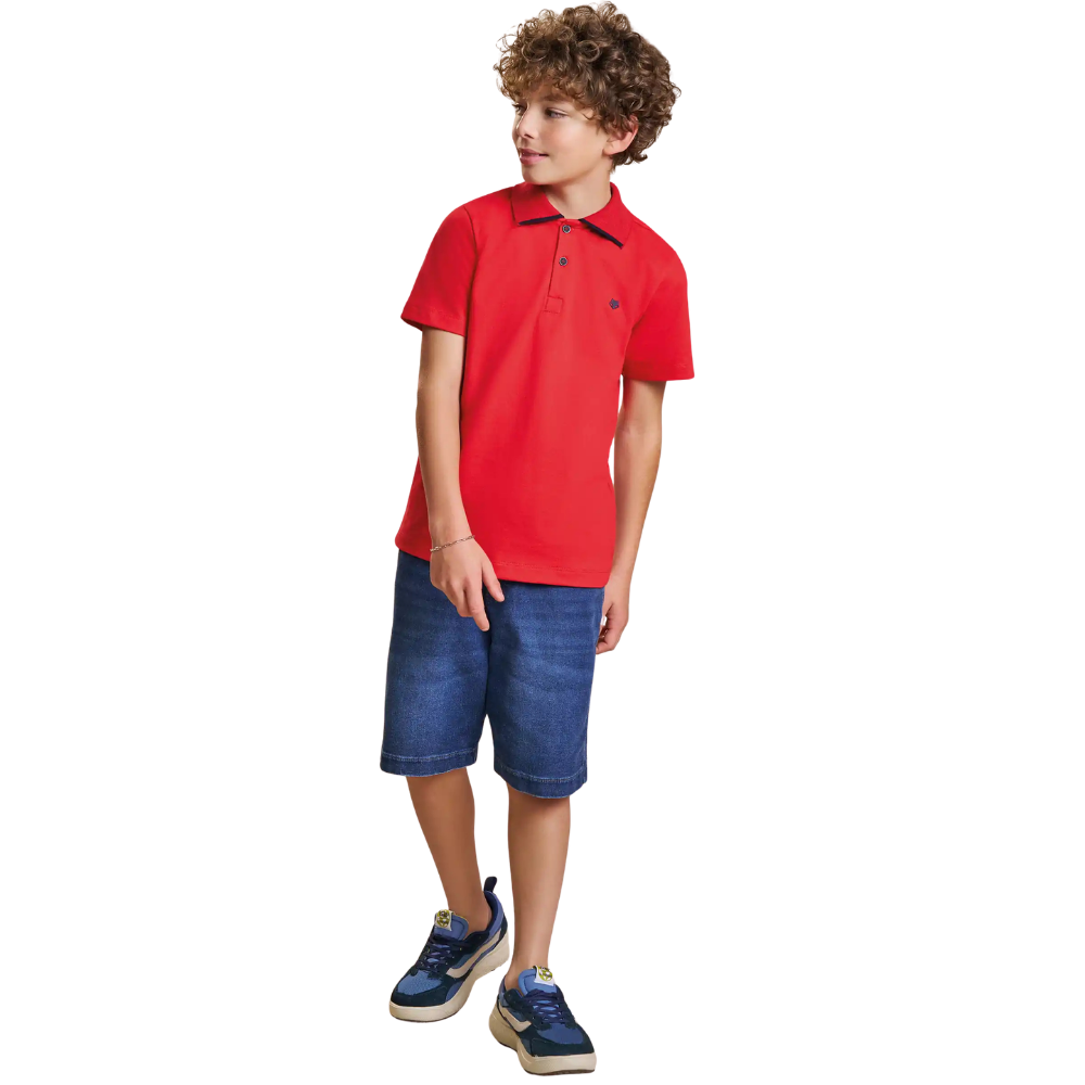 Johnny Fox | Bermuda Denim Confort de Cintura Elástica para Niño