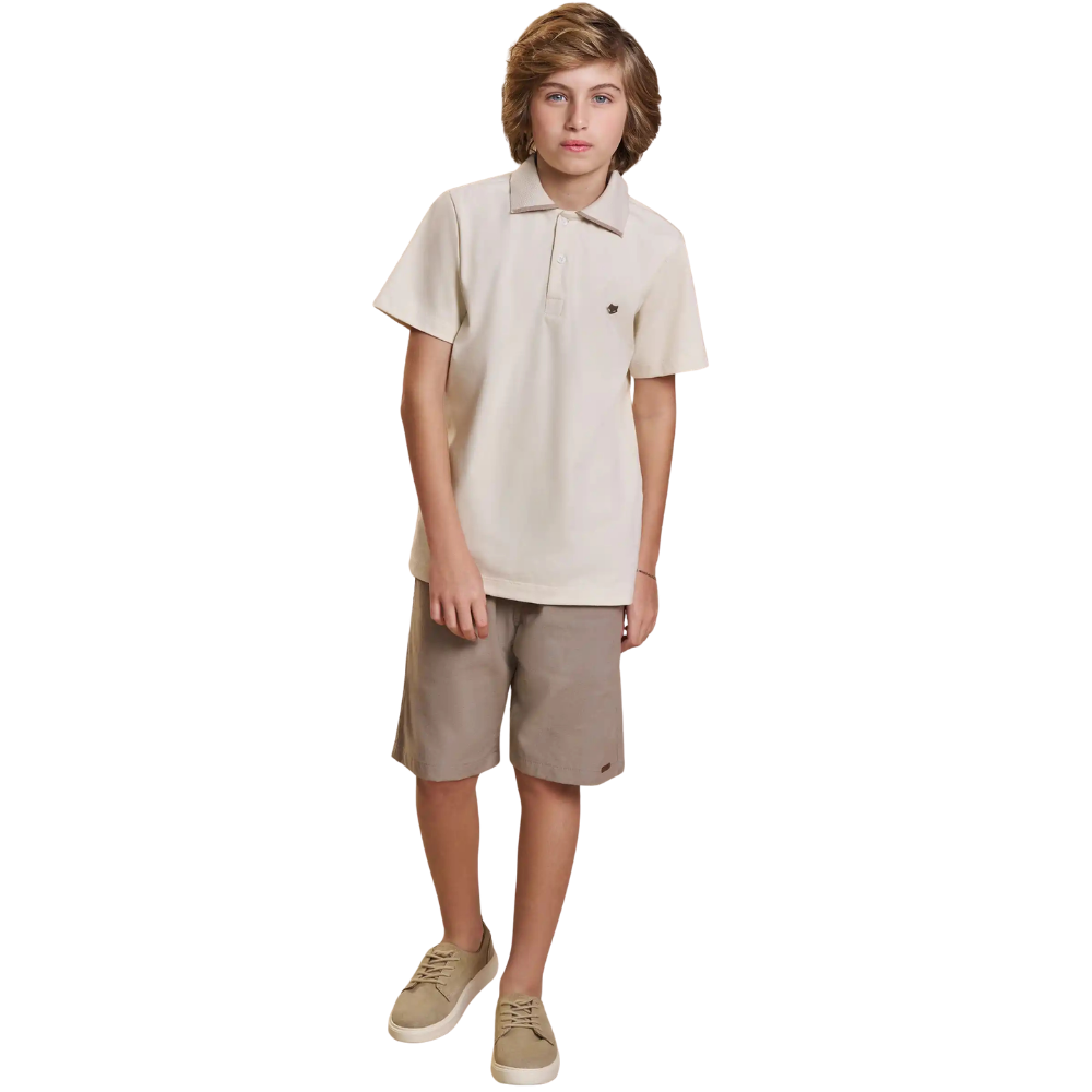 Johnny Fox | Bermuda Casual de Sarga Elástica para Niño