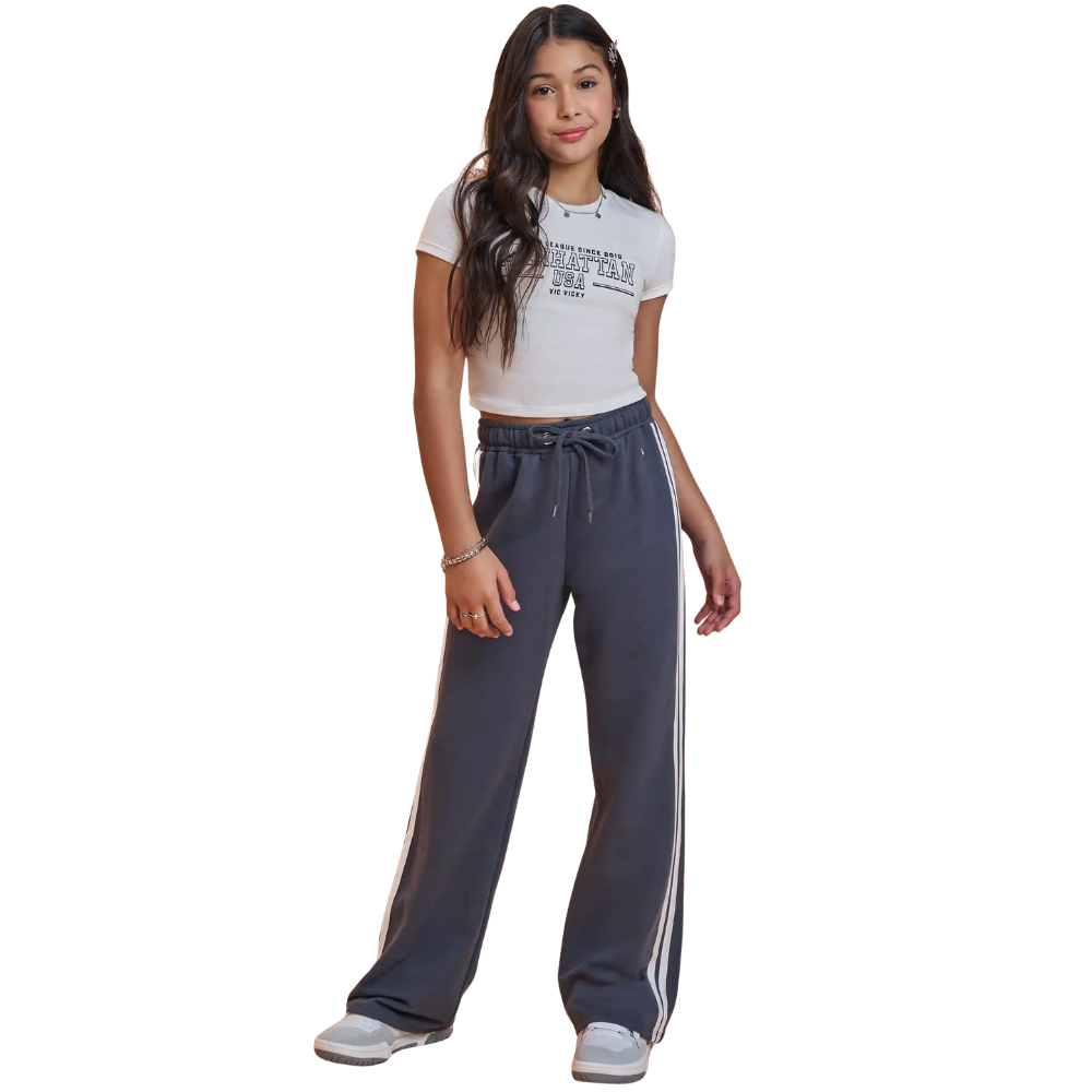 Vic Vicky | Conjunto de Blusa Crop y Pantalón Deportivo para Niña